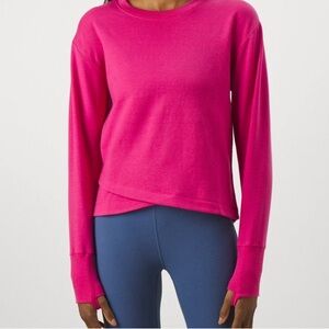 Athleta Pink Crew Neck Long Sleeve Sweatshirt